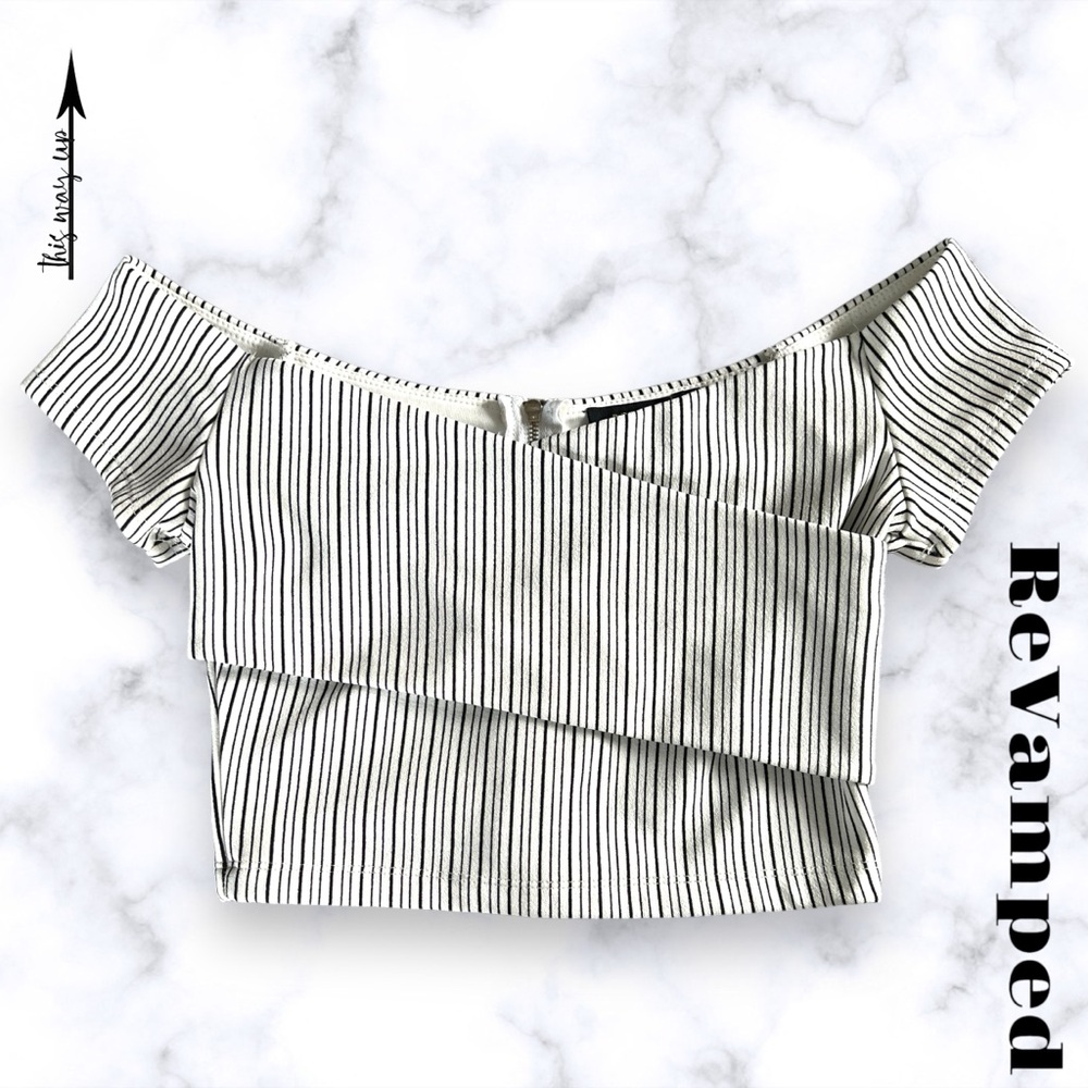 REVAMPED Cropped Off-Shoulder Crossover Top
